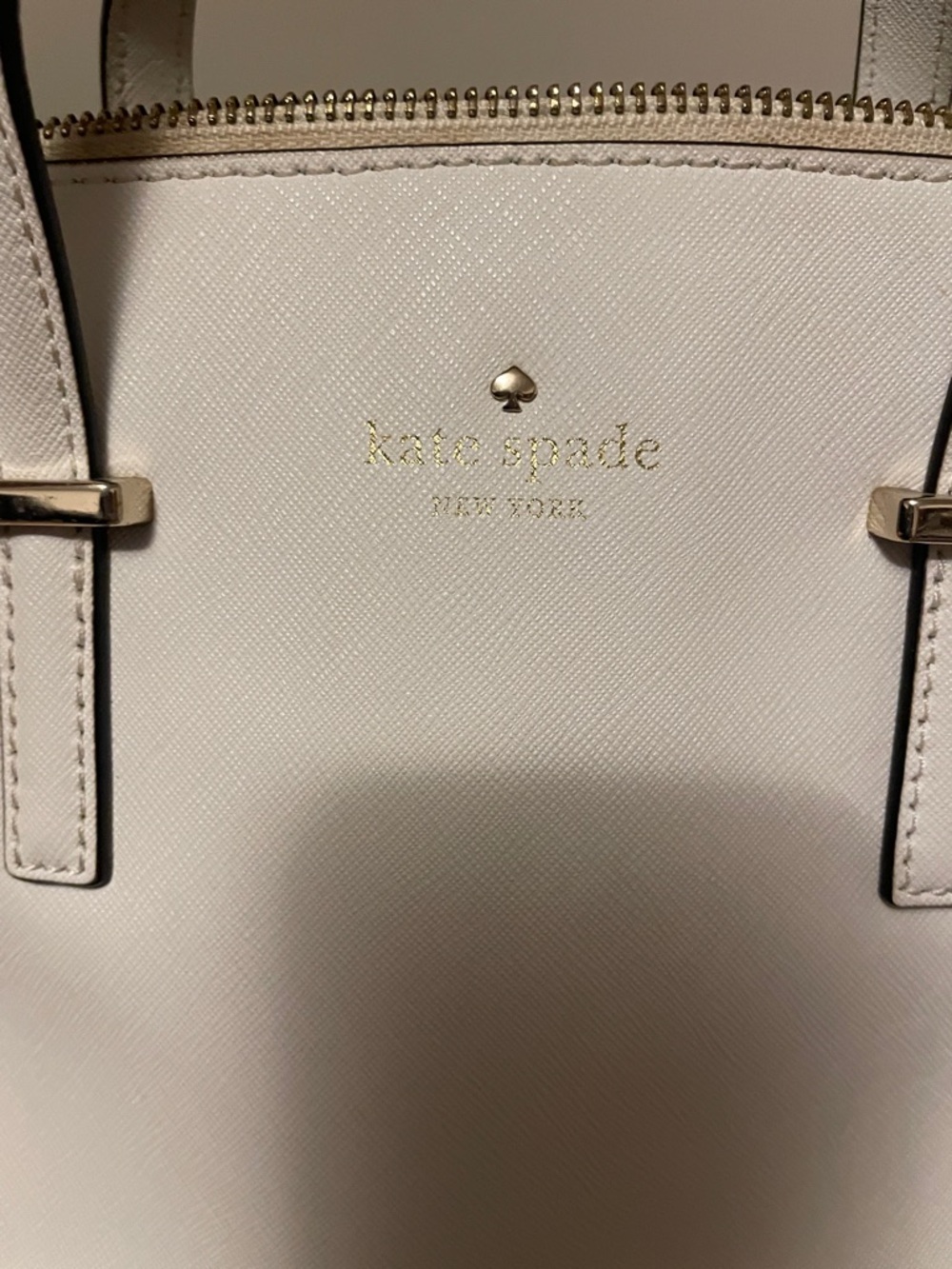 kate spade Cream Saffiano Leather Satchel with Patterned Strap - Picture 11 of 16